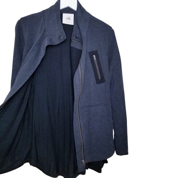 CAbi LOVE, CAROL Jacket Modern Mesh #3184 Back Black Gray Ponte Knit - Small - Picture 4 of 11